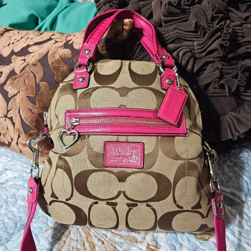 Vintage Coach y2k Poppy Daisy Satchel Purse with Crossbody Strap Bag